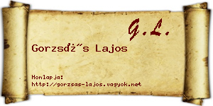Gorzsás Lajos névjegykártya